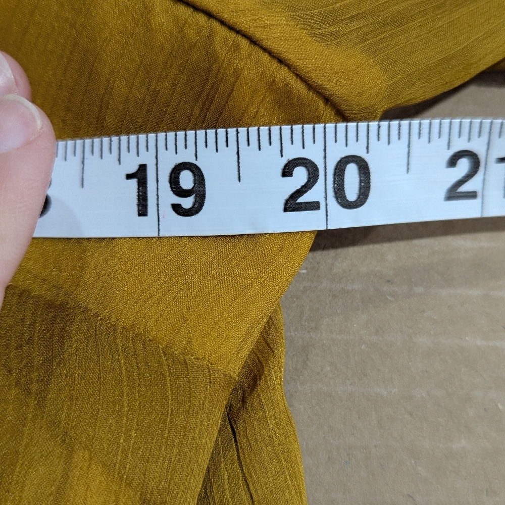 Sunday in Brooklyn Anthropologie Mustard Yellow Sheer Lined Blouse Top Sz S EUC - Picture 13 of 16
